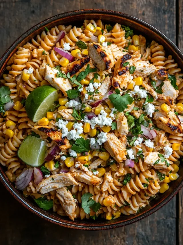 Mexican Street Corn Chicken Pasta Salad