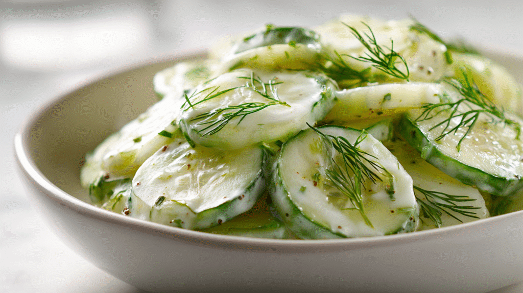 U3823717446 A Bright Close Up Shot Of Creamy Sliced Cucumbers 6939eefd 3d31 4565 Bcab D0a95fc59262 1