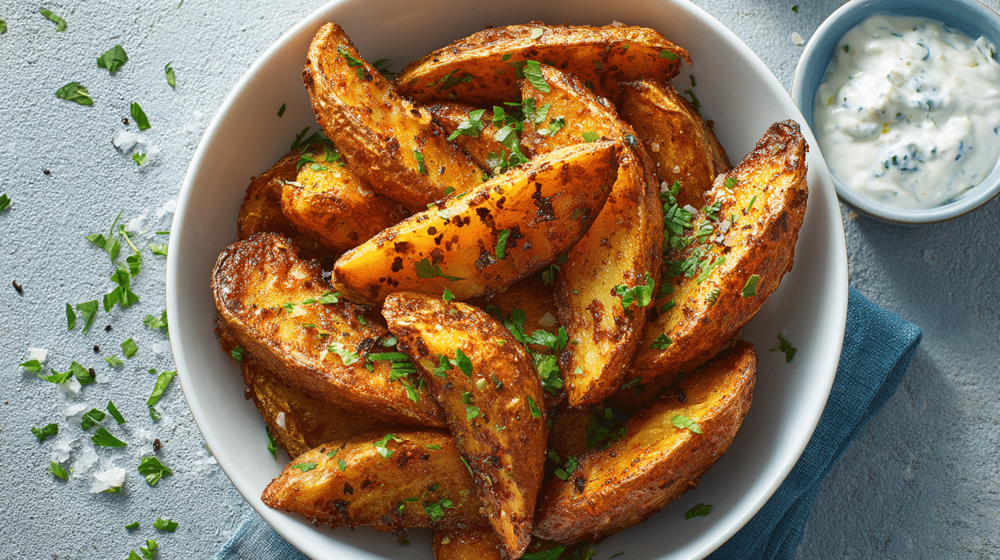 U3823717446 Bright Overhead Shot Of Crispy Ranch Potato Wedge 49cb8b11 E26b 46a5 93b1 00af8b69ee26 3