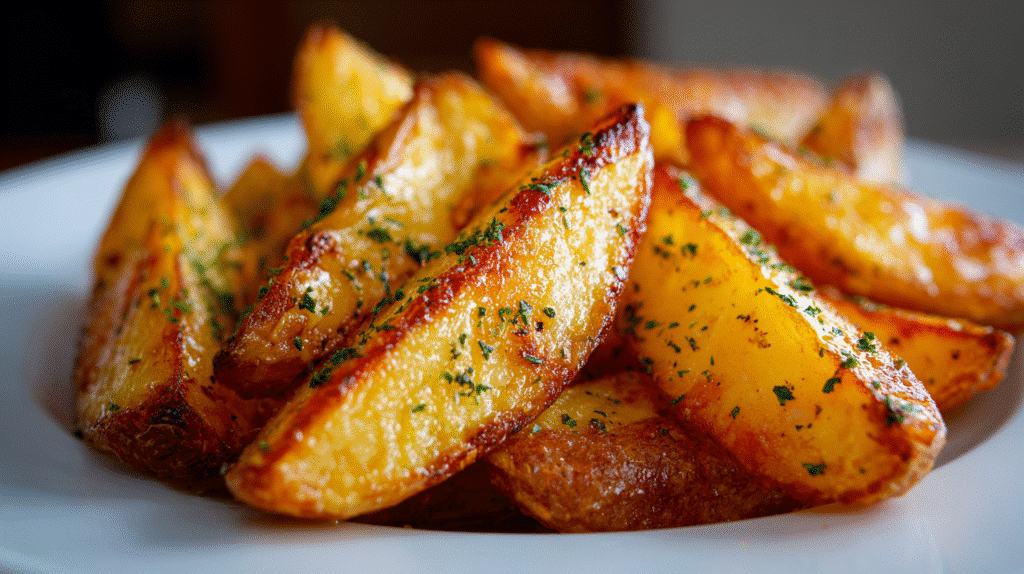 Servierfertige Airfryer Kartoffelspalten mit Paprika-Marinade