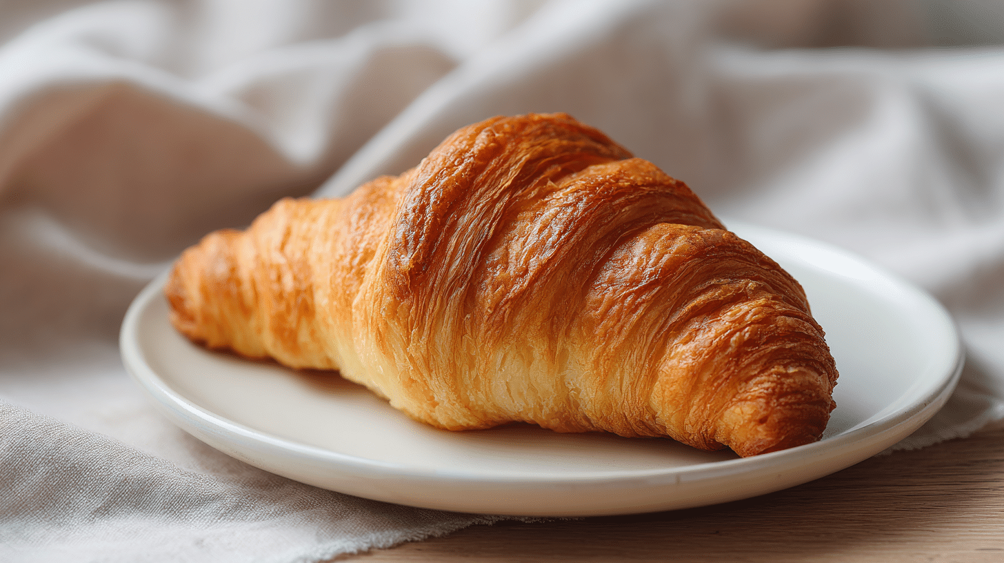 Air Fryer Croissant Schokobrötchen auf heller Platte