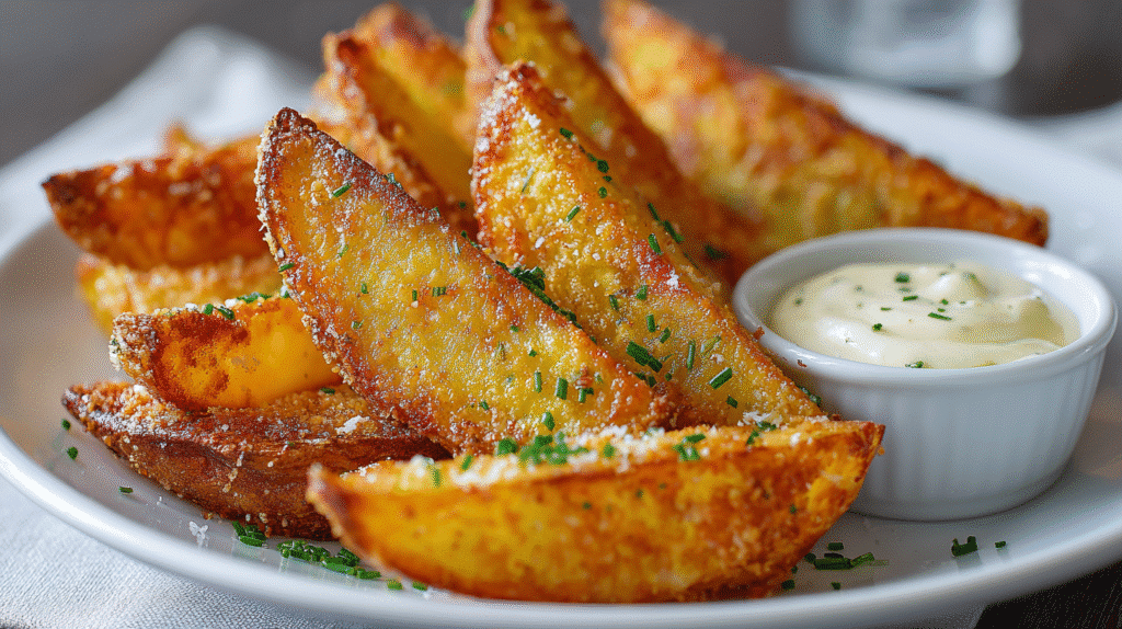 U3823717446 Close Up Of Air Fryer Parmesan Potato Wedges Serv Dd557016 Cb37 41de B54b De836bee7876 0