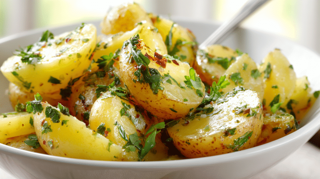 Kartoffelsalat mit Essig & Öl klassisch serviert