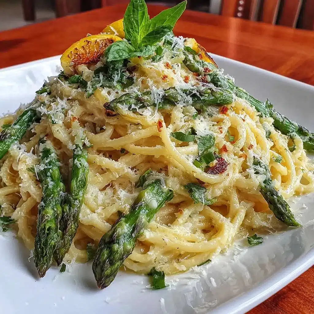 Pasta Rezept mit grünem Spargel & Zitrone