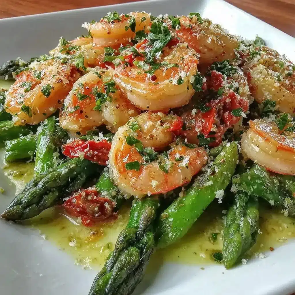 Grüner Spargel Salat mit Garnelen