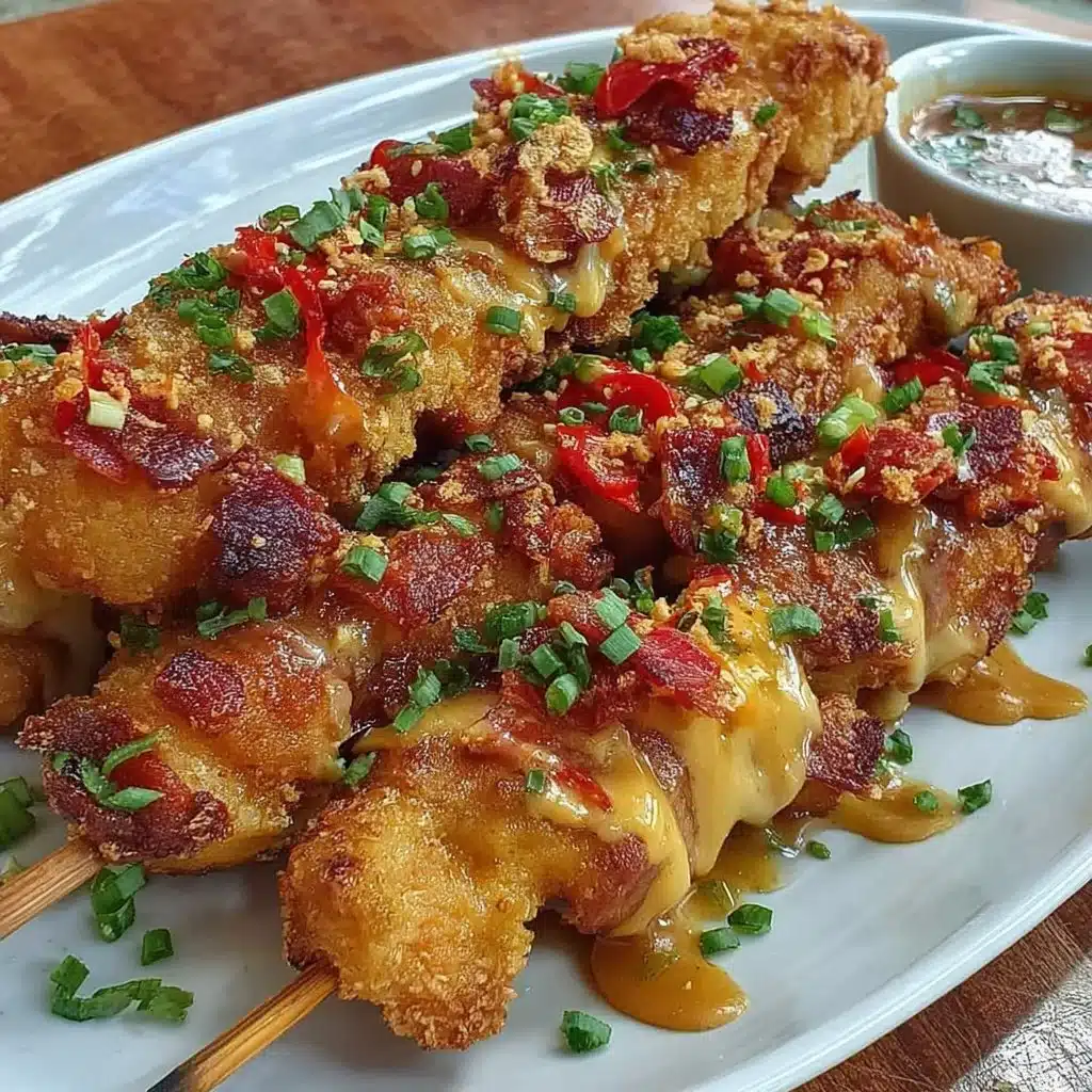 Bang Bang Hähnchenspieße mit würziger Sauce und frischen Zutaten