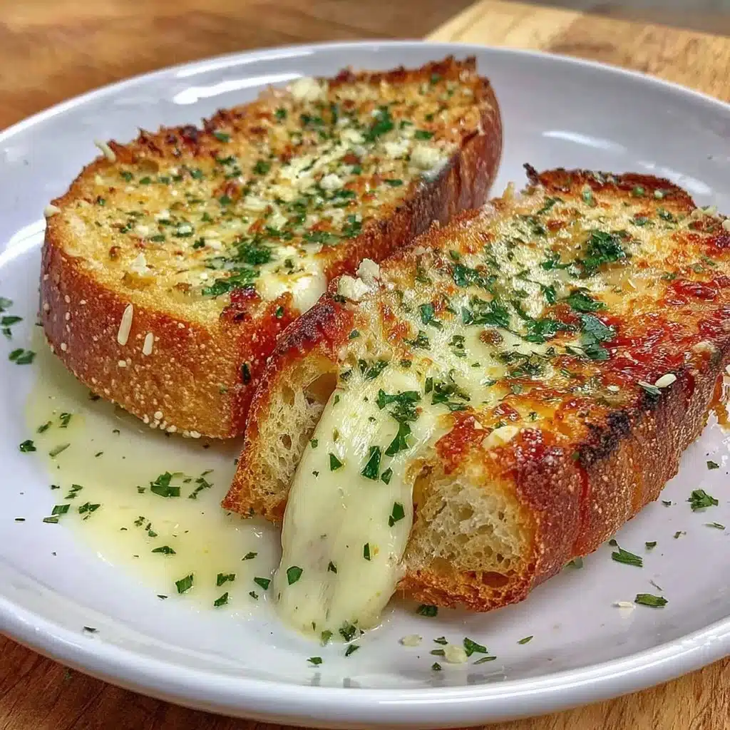 Luftfritteusen-Knoblauchbrot mit frischem Knoblauch und Kräutern serviert