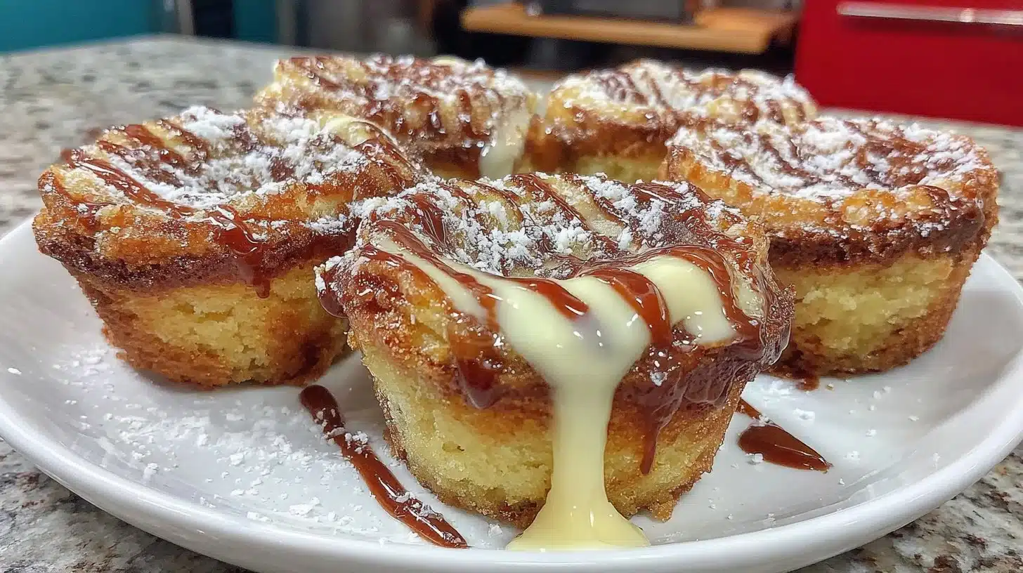 Mini Zebrakuchen aus der Heißluftfritteuse auf einem Teller