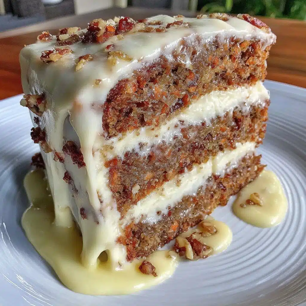 Schoko Karottenkuchen mit Frischkäse Frosting auf einem Teller