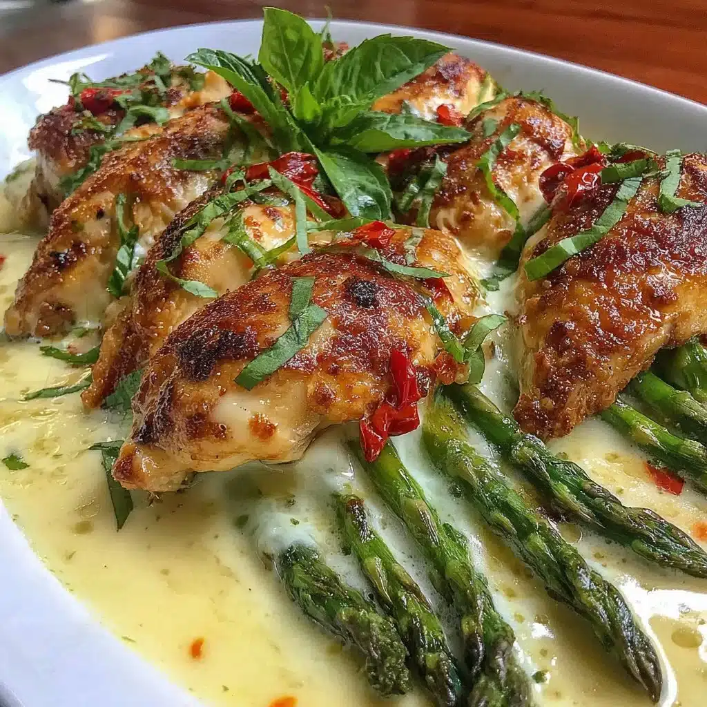 Leckere Spargelpfanne mit Hähnchenfleisch und frischem Spargel