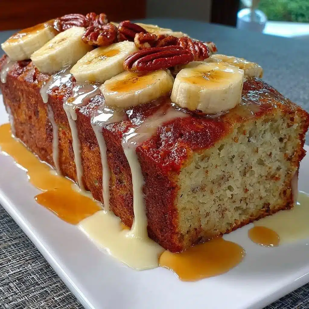 Saftiges, frisch gebackenes Bananenbrot mit reifen Bananen