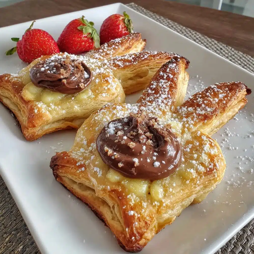 Schnelle Nutella Blätterteig Osterhasen