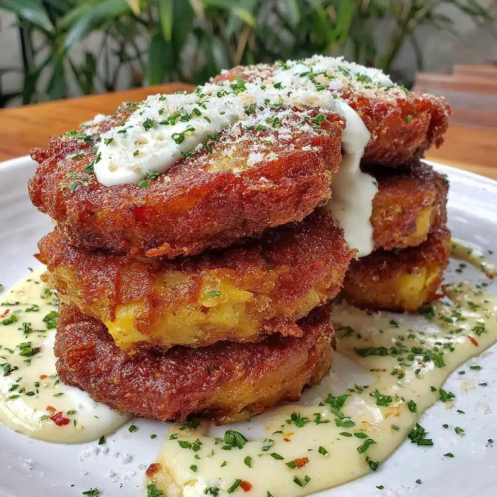 Crispy potato feta fritters served with yogurt cucumber sauce
