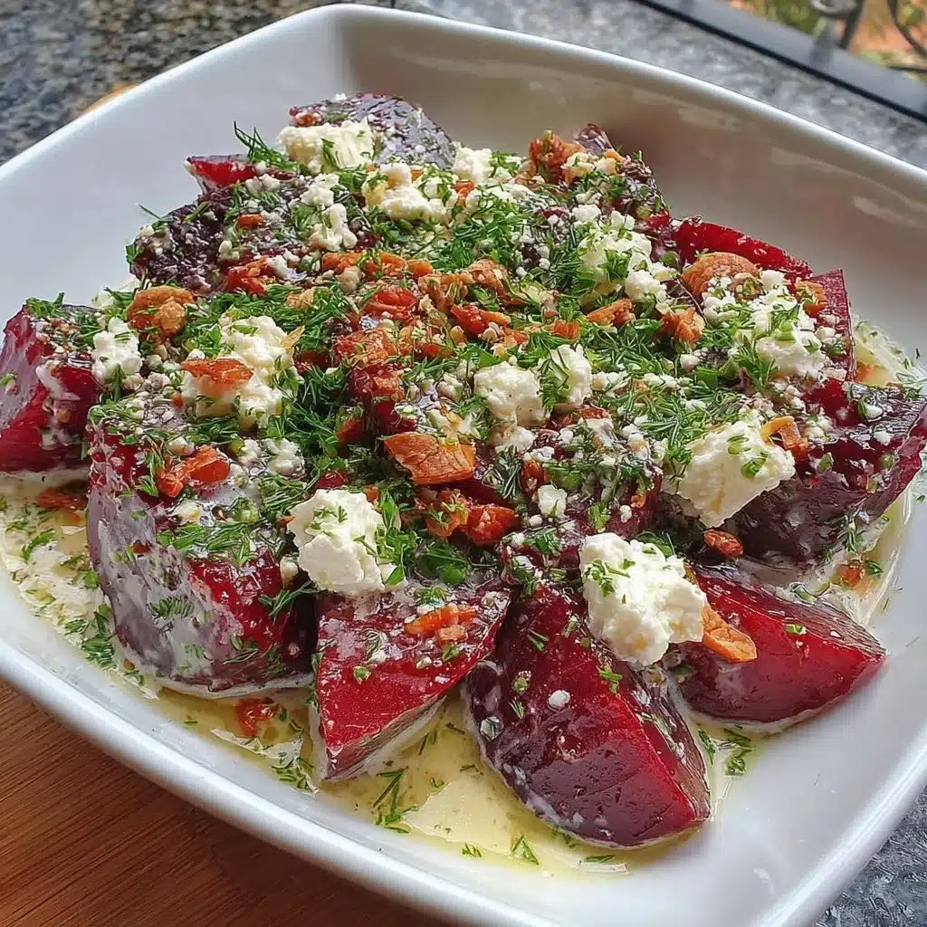 Einfacher Rote Bete Salat mit Fetakäse als sommerliches Gericht
