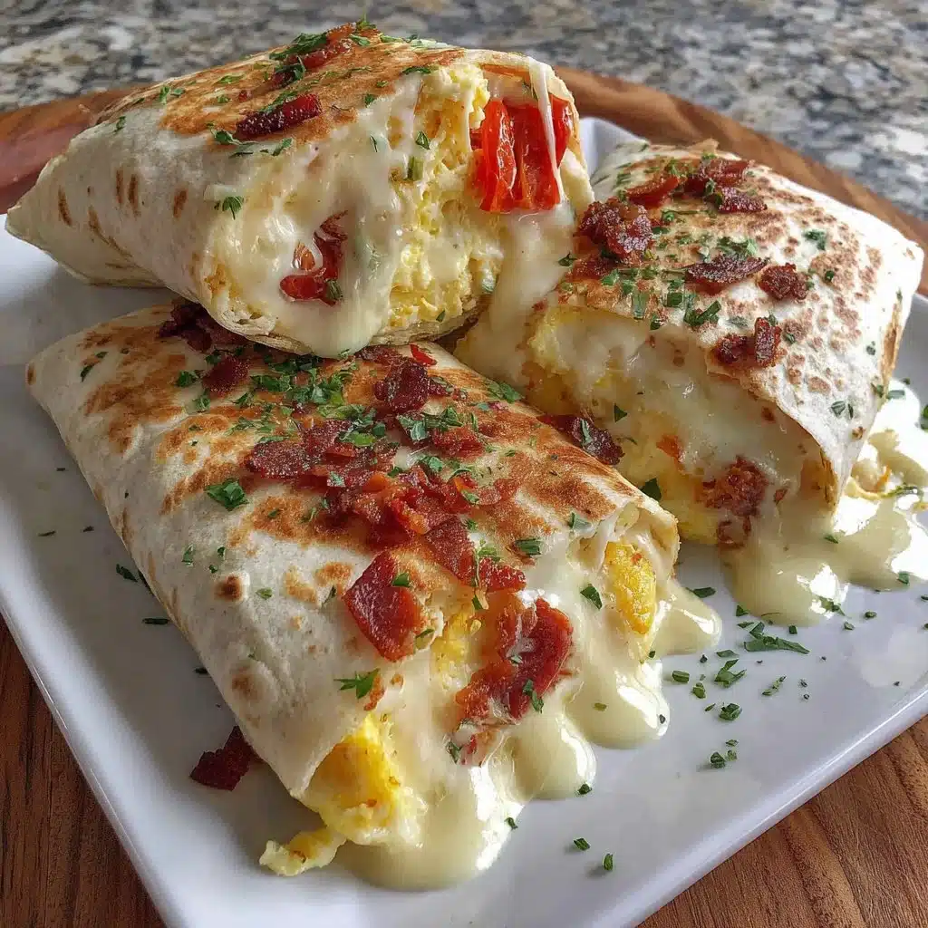 Frühstückswrap mit Ei, frischen Zutaten und leckerem Geschmack