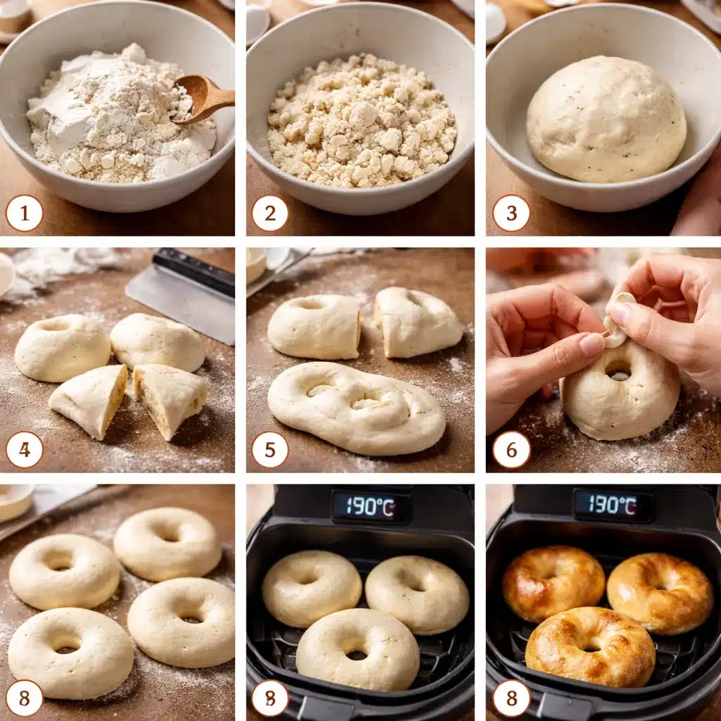 Köstliche air fryer Frischkäsegefüllte Bagels für jeden Tag