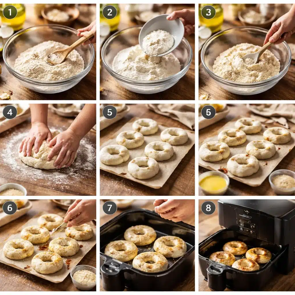 air fryer Sesam-Bagels