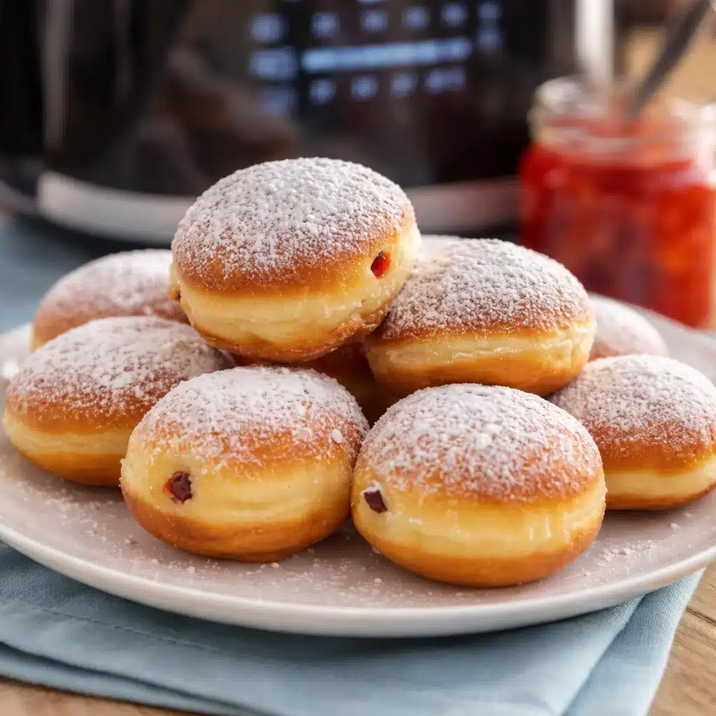 Berliner Krapfen aus dem Airfryer ohne Frittierfett, luftige und gesunde Leckerei.