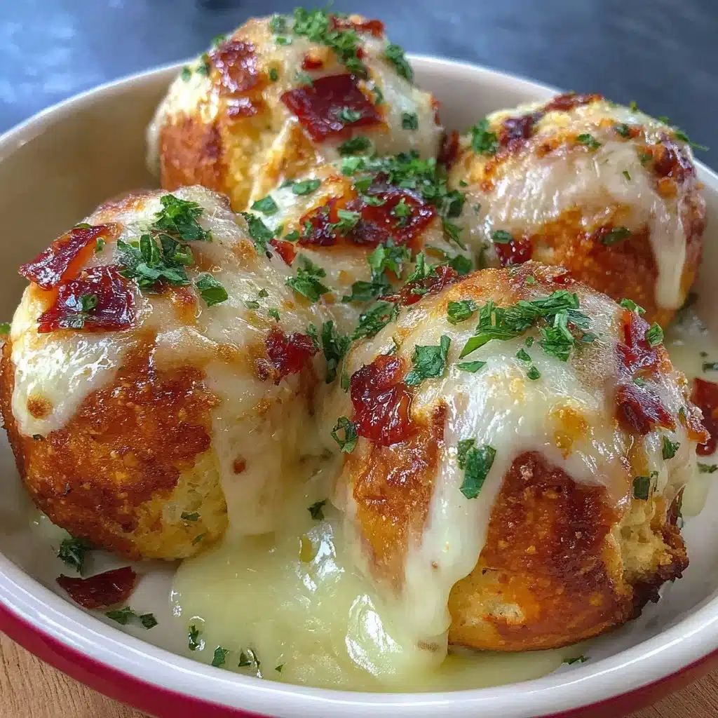 Leckere Pizza Bällchen serviert als Snack oder Vorspeise