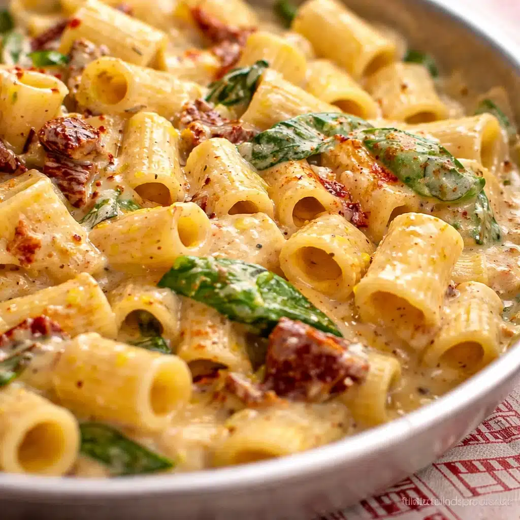 Schnelle Pasta Abendessen mit frischem Gemüse und einfachen Zutaten.
