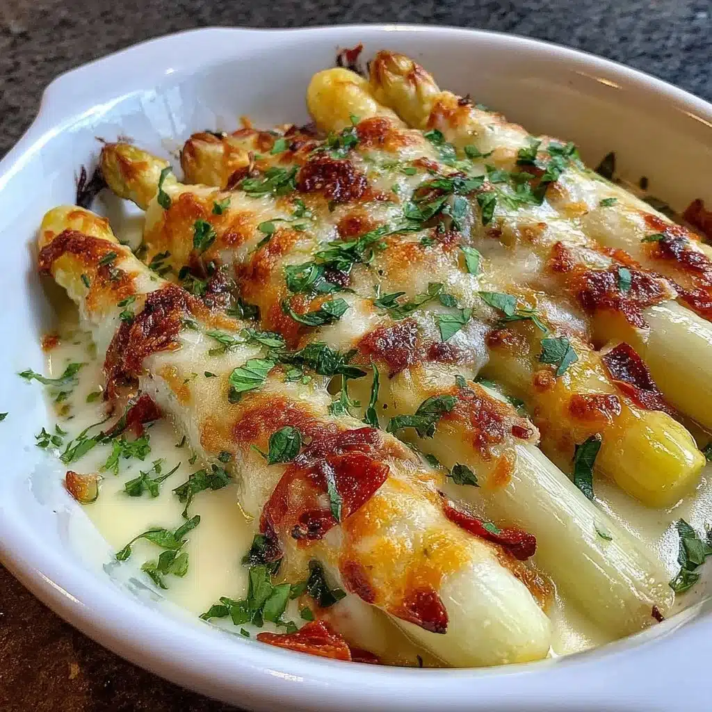 Weißer Spargel im Backofen zubereitet