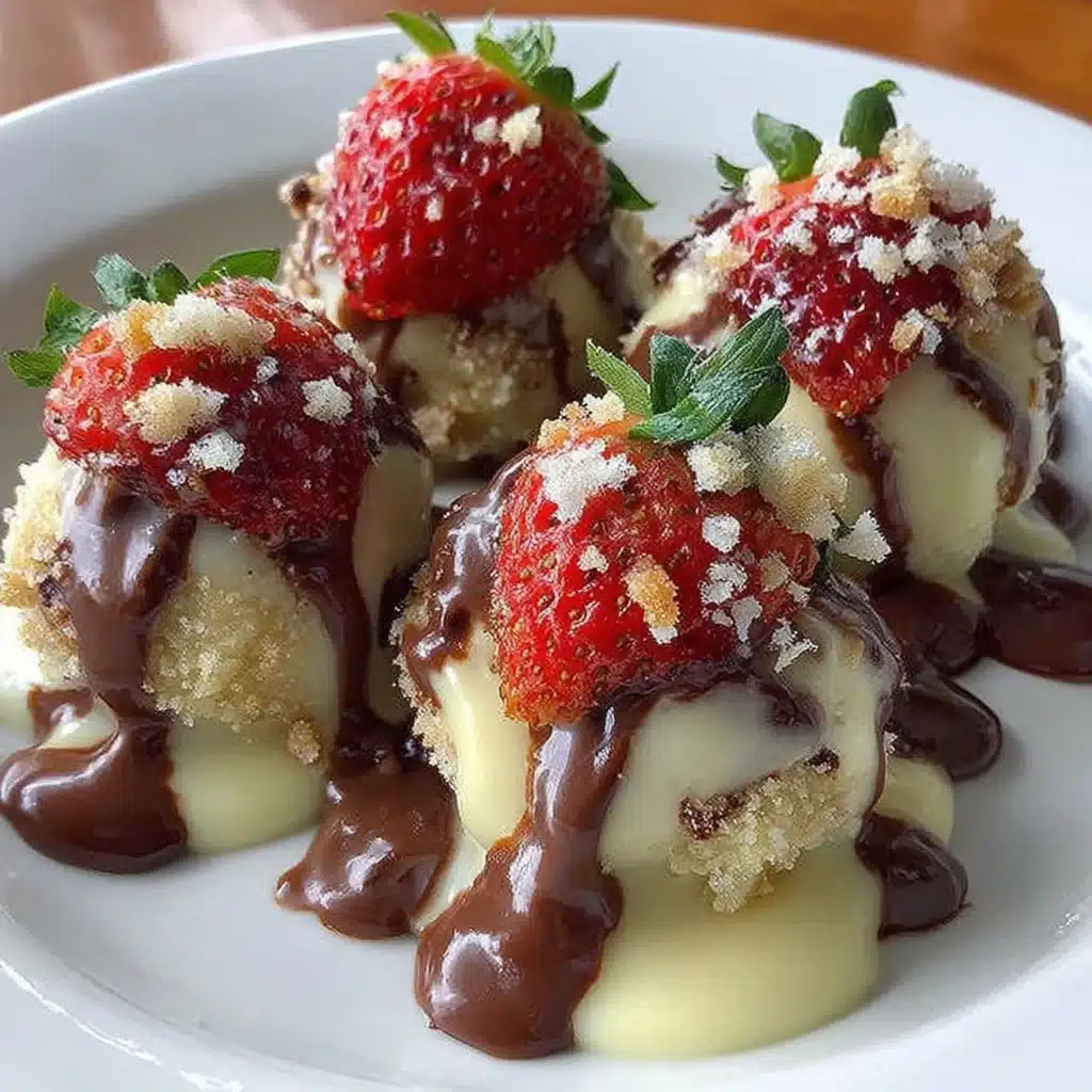 Schokoladen-Erdbeer-Joghurt-Clustern in einer Schüssel, lecker und verführerisch