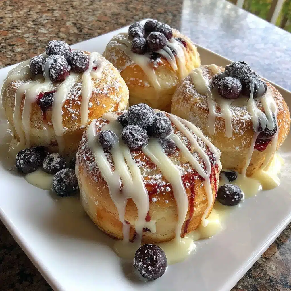 Leckere schwedische Blaubeer-Schnecken frisch aus dem Ofen