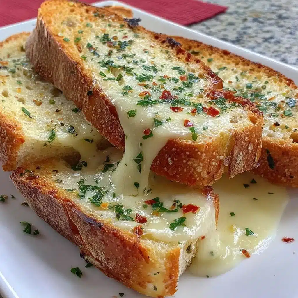 Überbackene Baguettscheiben mit geschmolzenem Käse und knuspriger Kruste